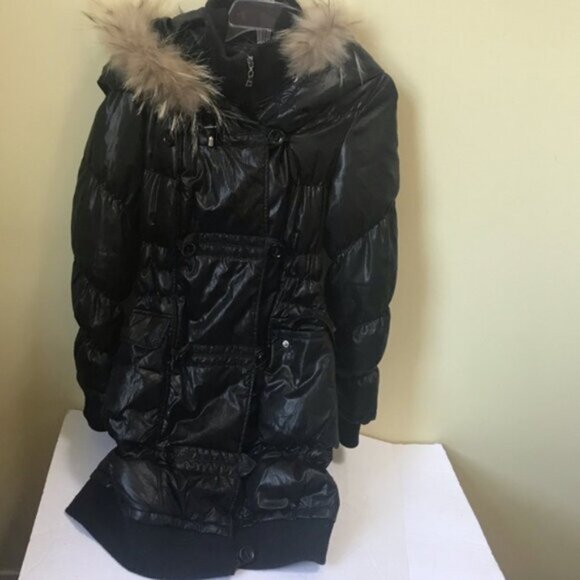 RUDSAK Down Hood Puffer Parka Winter Coat Vest  Raccoon Fur Collar Jacket Zip XS - Picture 4 of 16